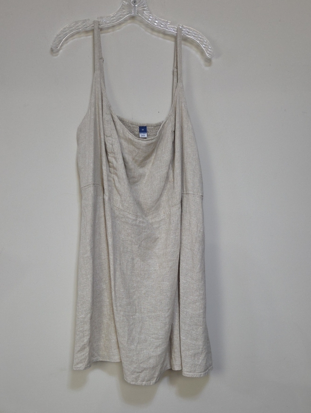 Old Navy Beige Spaghetti Strap Linen-Blend Cami Mini Dress
